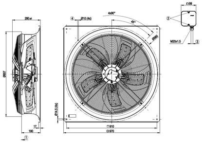 Imagem de MOTOR AXIAL 800mm  3F WZD800-GG07-03 Ebmpapst