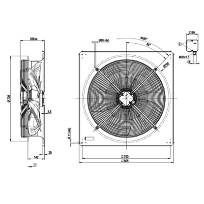 Imagem de Motor Axial 630mm  3F W6D630-GN09-03 Ebmpapst