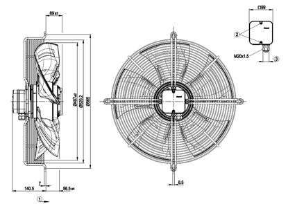 Imagem de Motor Axial 500mm  3F S4D500-AM01-04 Ebmpapst