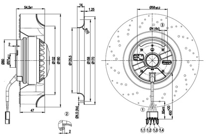 Imagem de Motor Centrífugo 180mm 1F 115v R2E180-CB54-16 Ebmpapst