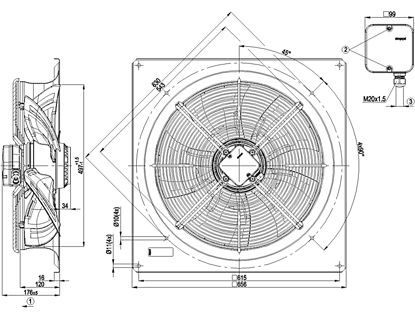 Imagem de Motor Axial 500mm  1F W4E500-GM03-01 Ebmpapst