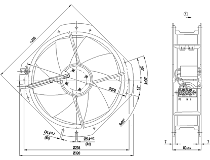 Imagem de Motor Axial 250mm 230v 1F W2E250-HL06-01 Ebmpapst