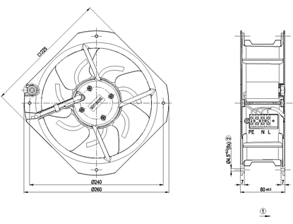 Imagem de Motor Axial 200mm 115v 1F W2E200-HK86-01 Ebmpapst