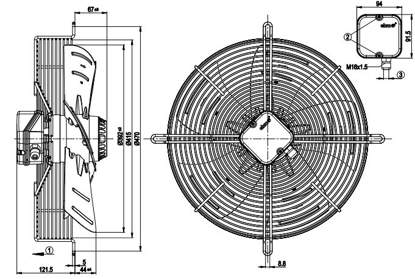 Imagem de Motor Axial 400mm  Com Grade 1F S4E400-AP02-39 Ebmpapst