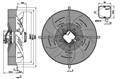 Imagem de Motor Axial 450mm  Com Grade 3F S4D450-AP03-10 Ebmpapst