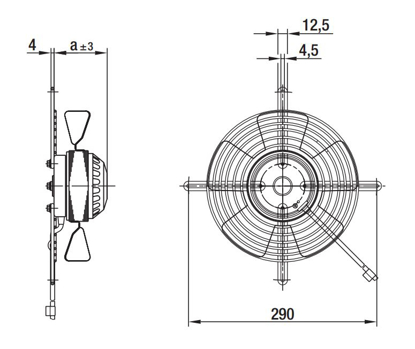 Imagem de Motor Axial 250mm  Com Grade 1F S2E250-BE65-02 Ebmpapst