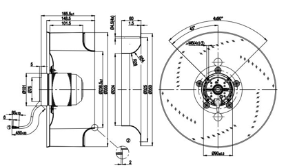 Imagem de Motor Radial 355mm Monofásico R4E355-AF05-05 Ebmpapst