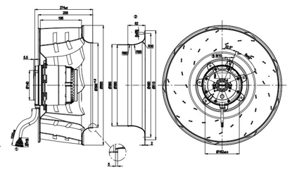 Imagem de Motor Radial 560mm Trifásico  R4D560-AQ03-01 Ebmpapst