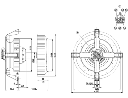 Imagem de Ventilador Para Circulação de Ar Quente 220v Trifásico R2D225-AG02-10 Ebmpapst