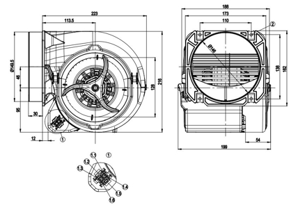 Imagem de MOTOR CENTRIFUGO 146 MM  1F D2E146-HT67-01 EBM-PAPST