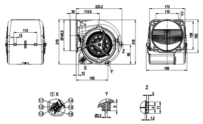 Imagem de Motor Centrífugo 146mm  1F D2E146-HS97-03 Ebmpapst