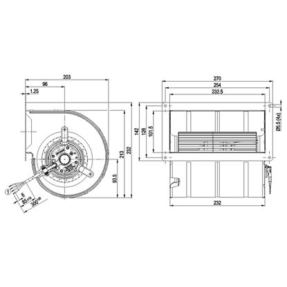 Imagem de Motor Centrífugo 133mm  1F D2E133-DM47-23 Dupla Aspiração Ebmpapst