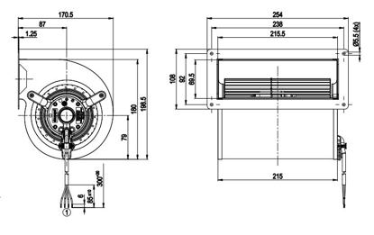 Imagem de Motor Centrífugo 133mm  1F D2E133-AM47-23 Dupla Aspiração Ebmpapst