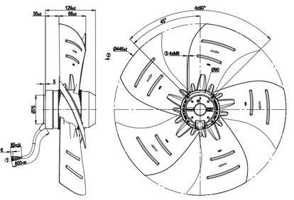 Imagem de Motor Axial 450mm 1F A4E450-AP01-01 Ebmpapst