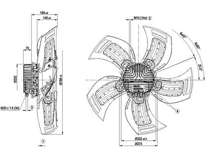 Imagem de Motor Axial 800mm  3F A3G800-AU25-01 Ebmpapst