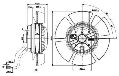 Imagem de Motor Axial 170mm  1F A2E170-AF23-01 Ebmpapst