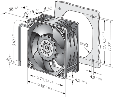 Imagem de Micro Ventilador Compacto 8214 JN Ebmpapst