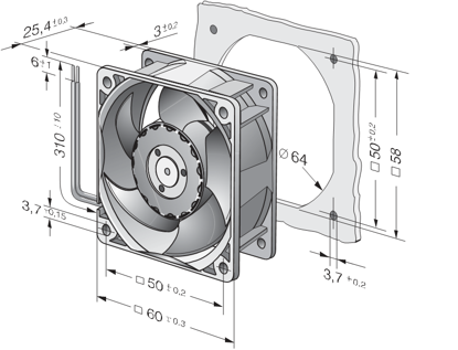 Imagem de Micro Ventilador Compacto 624 N Ebmpapst