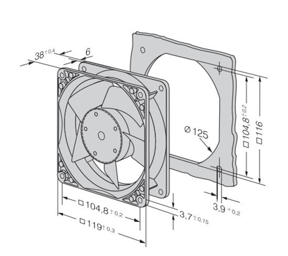 Imagem de Micro Ventilador Compacto 612F/2 Ebmpapst