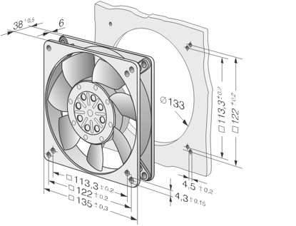 Imagem de Micro Ventilador Compacto 5656 S Ebmpapst