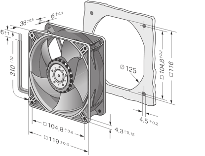 Imagem de Micro Ventilador Compacto 4414/2HHP Ebmpapst