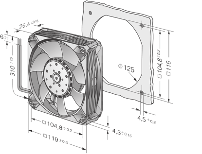 Imagem de Micro Ventilador Compacto 4414 FNH Ebmpapst