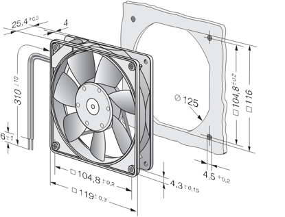 Imagem de Micro Ventilador Compacto 4414 FG Ebmpapst