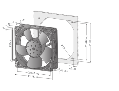 Imagem de Micro Ventilador Compacto 4314 NH Ebmpapst