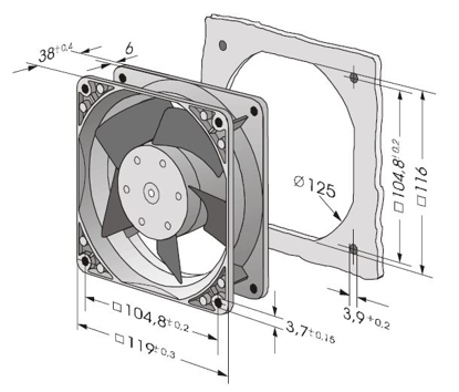 Imagem de Micro Ventilador Compacto 4184 NXH Ebmpapst