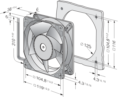 Imagem de Micro Ventilador Compacto  4118 NH4 Ebmpapst